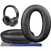 SOULWIT Cuscinetti di ricambio per Sony WH-1000XM2 (WH1000XM2) e MDR-1000X (MDR1000X), cuscinetti auricolari con schiuma antirumore, spessore aggiunto-Nero