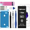 TOPGOBAT TOPGOABT - Batteria di ricambio per iPhone 7 Plus, 5000 mAh, ad alta capacità, per iPhone 7 Plus, modello (A1661, A1784, A1785), con kit di ricambio