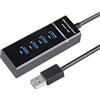 SHANFEILU Hub splitter USB 3.0 Extender USB 4 porte Hub dati 5 Gbps con cavo esteso da 11,8 '' e indicatore LED per PC, Mac, unità flash, HDD mobile, laptop, stampante