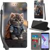 Haninsuze Cover per Honor 9 Lite Custodia Cover Pelle Libro Portafoglio con Porta Carte Magnetica Protezione Antiurto Cuoio Flip Case Custodia Cover per Honor 9 Lite, Gatto