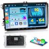 Fuluku 8 Core 4+64G Android 15 Autoradio per VW Golf Polo Passat Touran Tiguan T5 Trasporter Wireless Carplay&Android Auto, 9'' IPS Touch Screen stereo auto Bluetooth 5.0/GPS/Telecamera di Backup/FM/WiFi/SWC