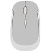 REY Mouse ottico wireless fino a 1200 dpi, colore bianco e grigio con bordi rossi