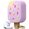 elago Gelato Custodia Cover in Silicone Morbido con Moschettone Portachiavi Compatibile con AirPods Pro - Unico 3D Cover Ice Cream Carina Cover Kawaii (Mirtillo)