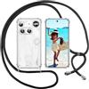 ISOI Cover con Cordino per Nothing Phone 3, Custodia Trasparente con Collana Tracolla Laccio Collo Ultra Sottile Morbido TPU Silicone Antiurto AntiGraffio Case, Nero