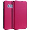 doupi Deluxe FlipCase per Samsung Galaxy S10E, Protezione Custodia Ultra Slim Magnete Flip Cover Protettiva Book Style Etui Stare in Piedi, Rosa Rosso