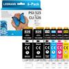 LOSMANN PGI-525 CLI-526 Cartucce d'inchiostro compatibili per Canon 525 526 per PIXMA MG5140 MG5350 MG5150 MG5250 IP4850 IP4950 IX6550 MX885 MX715 MG6150 MG6250 MX895 MG8150 MG8250 (6-Pack)