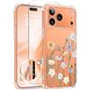GVIEWIN Cover per iPhone 17 Pro Max 6.9 2025, con protezione schermo, [protezione completa della fotocamera] protettiva trasparente floreale antiurto di grado militare per donna,Primavera Vivace