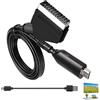 Synclum Convertitore SCART a HDMI 1080P 720P, adattatore SCART a HDMI con cavo integrato, audio video all-in-one per TV HD, VHS, DVD, decoder, PS3, Xbox, Sky, Blu-ray, CA 100-240 V 50/60 HZ, CC 5 V/1 A