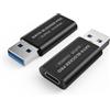 MMOBIEL USB-C a USB-A Data Blocker [2 pezzi] Adattatore solo carica per ricarica sicura in pubblico, blocca il trasferimento dei dati e il jack del succo, protegge telefoni, tablet, computer portatili
