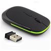 REY Mouse ottico wireless fino a 1200 dpi, nero con cornici verdi