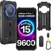 Ulefone RugKing Cellulare Android 15, 9600mAh AI Rugged Smartphone 16GB+256GB/SD-2TB, Octa-Core 50MP+8MP Telefono Impermeabile 5.99 con altoparlante da 126dB, Torcia/3-Slots/IP68/IP69K/OTG/NFC/GPS