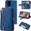 UEEBAI Custodia per Samsung Galaxy A71, Portafoglio in Pelle PU Retro Antiurto Flip Cover Antiurto con Slot per Schede Funzione Stand Chiusura Magnetica - Blu