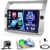 Hikity 4+64GB Android 15 Radio Wireless Carplay Android Auto per Citroen C4 2004-2009/C-Quatre 2008-2011 con Touch Screen da 9 Pollici Navi GPS Mirror Link AI DSP Bluetooth Backup Camera