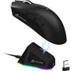LexonElec x ATTACK SHARK X11 Mouse da Gioco Wireless con Dock di Ricarica Magnetico RGB, Sensore PixArt PAW3311, Leggero 59g Mouse da Gioco Tri-Mode, Cablate/2.4G/BT, Fino a 22K DPI per PC/Mac-nero