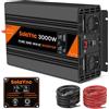 SolaYnc Inverter 3000W/6000W 12V 220/230V onda sinusoidale pura Inverter per auto con schermo LCD, telecomando, prese UE, porta USB, adatto per camper, roulotte, impianti solari
