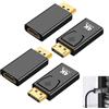 FinalCool 4 pezzi Adattatore DisplayPort a HDMI 4K, 4K@60Hz DP a HDMI Convertitore, DP Maschio a HDMI Femmina Adattatore per TV Proiettore, Monitor, Laptop, AMD, GPU, HDTV, Nero