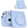 HIYQIN Custodia per Fotocamera Istantanea Compatibile con Fujifilm Instax Mini 12,Custodia Polaroid Instax Mini 12 con Tasca per Foto - Blu pastello