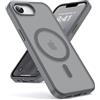Oududianzi-Cover per iPhone 16e/17e Compatibile con MagSafe, Custodia Traslucida Posteriore PC Silicone TPU Bumper, Protezione Della Fotocamera, Cover Militare Antiurto Anti-Impronte-TitaniumGray