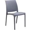 Sedia da Giardino Volga 46x54x80 h cm in Polipropilene Grigio chiaro