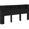 vidaXL Mobile testiera look rovere nero 200 x 18,5 x 102,5 cm