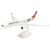 Herpa modello di aereo Turkish Airlines Airbus A350-900 400th, in scala 1:200 - Snap-Fit, pezzo da collezione, miniatura deco, statuetta con supporto in plastica