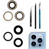 PeiDog Sostituzione della lente di vetro della fotocamera posteriore per iPhone 13 Pro / 13 Pro Max Lente di vetro della fotocamera posteriore, con kit di strumenti di riparazione