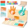 Wdmiya Giocattoli Educativi Montessori per Bambini 3 4 5 Anni, Giocattoli Matematici in Legno per Imparare a Contare, Doppia Faccia per Contare con Le Dita, Regalo di Natale per Bambino