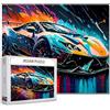 Tucocoo Graffiti Racing Car Jigsaw Puzzle 1000 Pezzi Puzzle per Adults, Car Lovers Jigsaw Puzzle for Challenging Family Activity Games DIY Puzzle for Home Wall Decor Gifts - 20 x 27 pollici