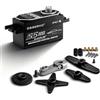 ANNIMOS Servo brushless RC a basso profilo da 55 kg, programmabile ad altissima velocità (0,09 s) e coppia elevata (61 kg @ 8,4 V), custodia e ingranaggi in metallo, impermeabile, motore di sterzo