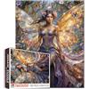 Tucocoo Puzzle da giardino delle fate dorate per adulti, 1000 pezzi, puzzle fantasy, elegante fata con ali luminose e fiori, puzzle decorativo da parete, regalo stimolante per donne, adolescenti, 68,6