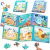 Wdmiya Puzzle magnetici per bambini 3 Anni, 2 Set Puzzle Magnetico Giochi a Tema Fattoria e Oceano, Giochi da Viaggio Gioco Educativi, Giocattolo in Aereo Auto Treno, Regali Di Compleanno