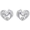 J.MUEN Orecchini Gatto/Unicorno/Cavallo per Donna in Argento Sterling Orecchini a Forma di Animale Gioielli Regalo per Ragazze, 10.7 Millimeter, Argento, Zirconie sintetico