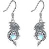 YFN Drago Moonstone Orecchini in argento Sterling Leggendario Drago cinese Gioielli per donne uomini
