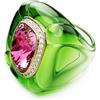Swarovski Dulcis Anello Cocktail, Gioiello Versatile per Occasioni Speciali con Cristalli Rosa e Bianchi, Pietre Preziose a Taglio Cushion, Placcatura in Tonalità Oro, Taglia 55