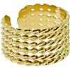 Paloma Bijoux - Anello multifilo intrecciato, in acciaio chirurgico 316L, gioiello fantasia da donna
