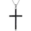 YFN Croce Collana Argento Sterling Nero Tormalina Ciondolo Croce Gioielli Religiosi Regali per Donna Uomo