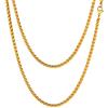 FOCALOOK Catena Uomo Oro Collana a Catena Grano Uomo 3 mm Collana Uomo Acciaio Placcato Oro 18K Collana Catena Uomo Rap Punk Hip Hop Rapper Collana Lunga 75 cm Collana Oro Uomo