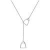 Clearine 925 Argento Ciondolo a Staffa di Cavallo Collana, Collana a Doppia ad Incastro Regalo di Compleanno/Natale/Festa della Mamma per Donne/Ragazze/Amanti degli Animalei/Mamma