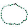 Spadarella Gioielli Vlnet® | Spadarella Bracciale spadino | Pepite in Argento 925 di Diametro 5mm | Cotone Nautico Verde Smeraldo | Fatto a Mano | Unisex | Lunghezza 19cm