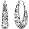 LeCalla Orecchini a cerchio in argento 925 | Orecchini a cerchio in filigrana da donna | Orecchini a rete con taglio a filigrana | Orecchini a cerchio vintage da donna