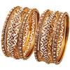 Touchstone Oro Bangle Collection filigrana esotici e Grano di Lavoro Chiaro Strass Indiana Bollywood Spessore Sottile di Metallo Braccialetti in Oro Antico Tono per Le Donne. Set di 6.