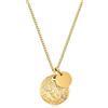 day berlin day.berlin collana da donna placcata oro 18k, 45+5cm regolabile, catena a maglia panzer sottile con ciondolo a moneta e piastrina, acciaio inox 316L, senza nichel e resistente all'acqua