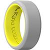 King Will Fede nuziale da uomo in silicone, design con cuori interni, in gomma traspirante, larghezza 8 mm, spessore 2,2 mm, anello di fidanzamento in silicone, grigio giallo, T 1/2(62.08mm),