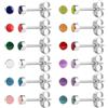 JMFENFA Set di 12 paia di orecchini a perno per piercing all'orecchio, in acciaio inox chirurgico, multicolore, con pietra del mese e zirconia cubica, per pistole per piercing all'orecchio, 3mm