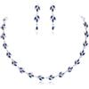 EVER FAITH Set di gioielli marquise cubic zirconi febbraio pietra portafortuna fiore cluster collana orecchini set per donna viola tono argento per feste, Zirconia cubica, Nessuna preziosa