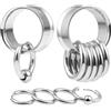 DOEARKO Dilatatore per Orecchio Orecchini a Cerchio in Acciaio Inossidabile Orecchini Cerchio Ear Stretching Piercing Corpo Gioielli per Uomini e Donne 8-16 mm (Argentato, 12mm)