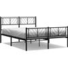 DKD HOME DECOR Giroletto con testiera e pediera in metallo nero 140x190 cm