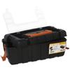 DRW Scatola Strumenti 3 Livelli Chiusure Laterali con Vassoio Nero e Arancione 16x37x20 cm