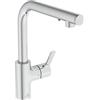 Ideal Standard - Gusto iMX Miscelatore cucina, Bocca alta tonda a L, con dispenser di sapone integrato, bocca girevole a 360°, facile da installare con fissaggio EasyFix+, Cromato