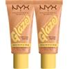 NYX Professional Makeup Buttermelt Glaze Fondotinta Illuminante 02 Vanilla Bean Butta SPF 30 Coprenza Modulabile Incarnato Uniforme Luminoso Tenuta 12H Effetto Naturale - 2 Flaconi da 30ml